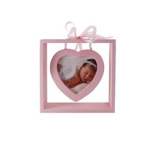 Porat retrato Coraçaõ Rosa Bebe 19,5x15,5x5