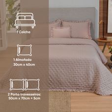 Kit Cama Queen 240x260cm Charme Class Rosa Vita - Appel