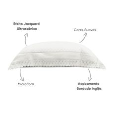 Porta Travesseiro 50x70cm Bordare Premium Branco - Appel