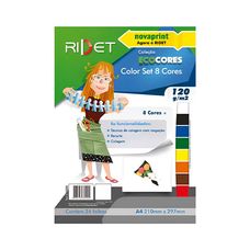 Papel Color Set Ecocores 8 Cores 120g A4 24 Folhas - Ridet