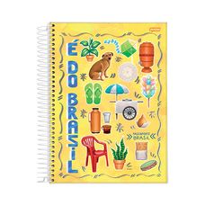 Caderno Espiral Universitário Capa Dura 10x1 Passaporte Brasil 160 Folhas - Jandaia - Capas Sortidas