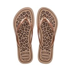 Sandália Havaianas Slim Animals Rose Gold - Tamanho 33/34
