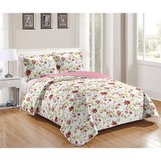 Kit Colcha Casal Patchwork Napoli (1 Colcha + 2 Porta-Travesseiro) - Rozac