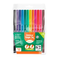 Hidrocor Magic Tip Estojo com 12 Cores Leo&Leo