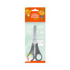 Tesoura Escolar Black Inox 130mm Cabo Preto - Leo&Leo