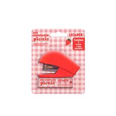 Grampeador Mini Picnic Vermelho Para 10 Folhas com 1000 Grampos - LeoArte