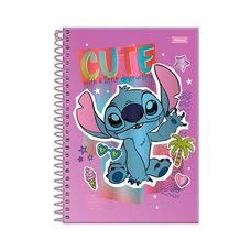 Caderno Espiral 1/4 Capa Dura Stitch 80 Folhas - Foroni - Capas Sortidas