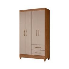 Guarda Roupa Solteiro 4 Portas 2 Gavetas Com Pés Chile Car/Fendi - Moval