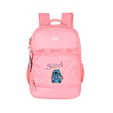 Mochila Escolar Stitch Rosa - Luxcel