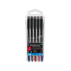 Caneta Esferográfica Cis Pentonic 0.7mm Estojo com 5 Cores