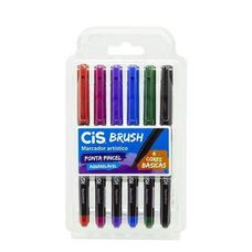 Marcador Cis Brush Estojo com 6 Cores Básicas