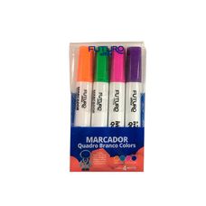 Marcador para Quadro Branco Colors Estojo com 4 Unidades - Futuro