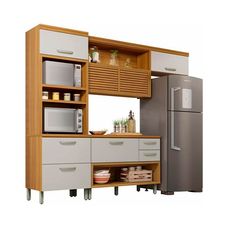 Cozinha Princesa MDF 3 Peças Freijó/Off White - Nesher