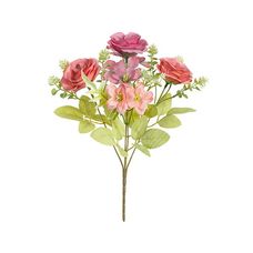 Bouquet Rosa Hortênsia X5 Púrpura 2T Outono 30cm - Florarte