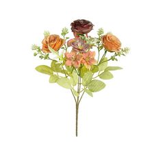 Bouquet Rosa Hortênsia X5 Ocre Outono 30cm - Florarte