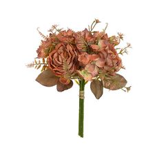 Bouquet Rosa Cabbage Ramalhete com Fita X7 Laranja Outono 30cm - Florarte
