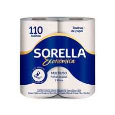 Papel Toalha Sorella Folha Dupla 2 Rolos com 110 Folhas