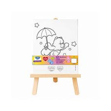 Tela de Pintura + 6 Cores Tinta Acrílica Ursinhos Carinhosos - Lyke