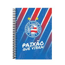 Caderno Espiral 1/4 Capa Dura Time E.C.Bahia 80 Folhas - Baag - Capas Sortidas