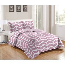 Kit Colcha Casal London Gales Estampado (1 Colcha + 2 Porta-Travesseiro) - Rozac