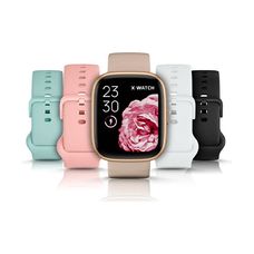 Kit Relógio Smartwatch X-Watch Feminino XSWUQPI003A +  4 Pulseiras de Silicone