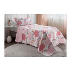 Kit Colcha Teen Patchwork Feminino 180x220cm - Rozac
