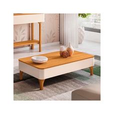 Mesa de Centro Liz Off White/Cinamomo - HB Móveis
