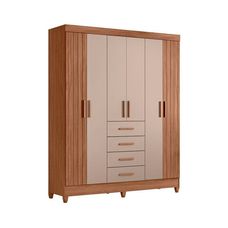 Guarda Roupa 6 Portas 4 Gavetas Aruba Carvaho/Fendi - Moval