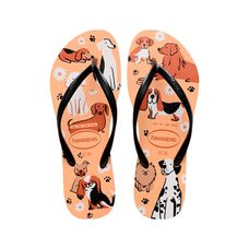 Chinelo Havaianas Slim Pets Bege/Preto/Branco - 37/38