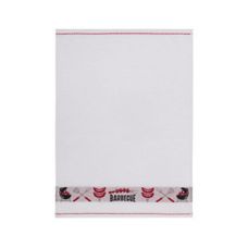 Pano de Copa 50x70cm Jacquard Churrasco Branco -Marcotex