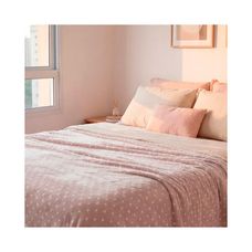 Manta Flannel Charme Casal 1,80mx2,20m Poá Rosa - Appel