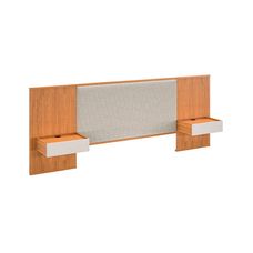 Cabeceira Concept 1.38 Estofada com 2 Mesas de Cabeceira Frizz Freijó/Off White/Tecido Bucle - Robel