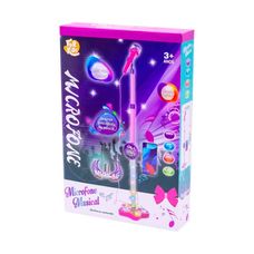 Microfone Rosa Com Luz e Som - For Kids
