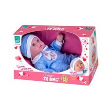 Boneca Coleção Te Amo Bebê Menino Abre e Fecha os Olhos - Super Toys