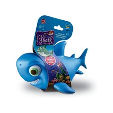 Boneco Family Shark Azul em Vinil Macio - Cometa Brinquedos