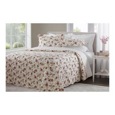 Kit Colcha Queen Shabby Chic Luiza Estampado (1 Colcha + 2 Porta-Travesseiro) - Rozac