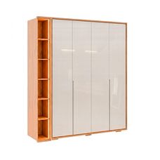 Guarda Roupa Concept 1.8 4 Portas Com Nicho e Led - Freijó/Off White - Robel