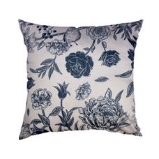 Capa de Almofada Velvet Estampa Azaleia Azul 45x45 cm