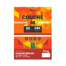 Papel A4 Couchê Fosco Baag 180g – Pacote com 50 Folhas