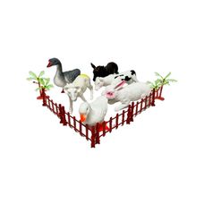 Kit Mini Animais da Fazenda de Plástico Sortidos com Cerca – JR0923T