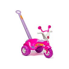 Triciclo Infantil Baby Music Rosa com Haste e Som – Cotiplás