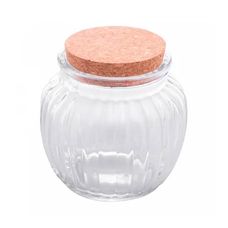Pote De Vidro Com Tampa de Cortiça e puxador Classic 600ml