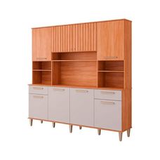 Kit Cozinha Compacta Lívia 2 Metros 8 Portas e 2 Gavetas Cinamomo/Off White - MGM Móveis