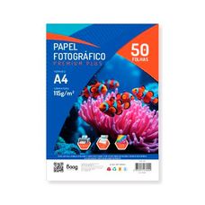 Papel Fotográfico Glossy Premium A4 115g Baag – Pacote com 50 Folhas