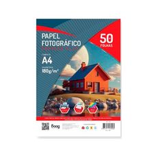 Papel Fotográfico A4 Glossy Alto Brilho 180g – Pacote com 50 Folhas