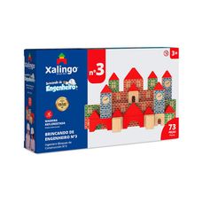 Brinquedo de Blocos de Montar Brincando de Engenheiro 3 Xalingo – 73 Peças