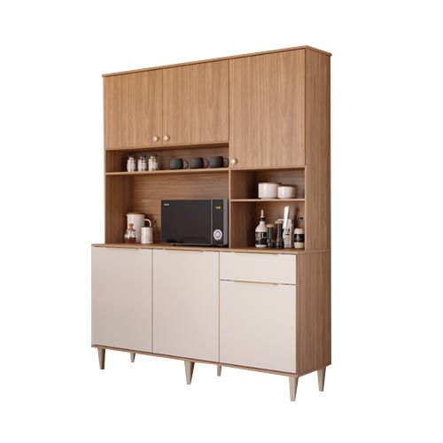 Kit Cozinha Compacta 6 Portas 1 Gaveta Lara Freijó/Off White - MGM