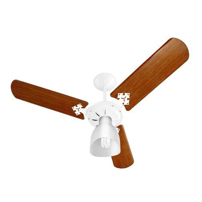 Ventilador New Light Branco/Mogno P/1 Lâmpada 383116 127v Delta