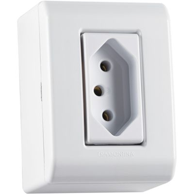 Caixa de Sobrepor 1 Tomada 2P+T 10 A 250 V Tramontina LizFlex Branca