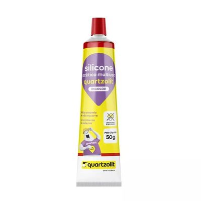 Silicone Acético Bisnaga 50g Incolor Quartzolit: Selante de Alta Performance